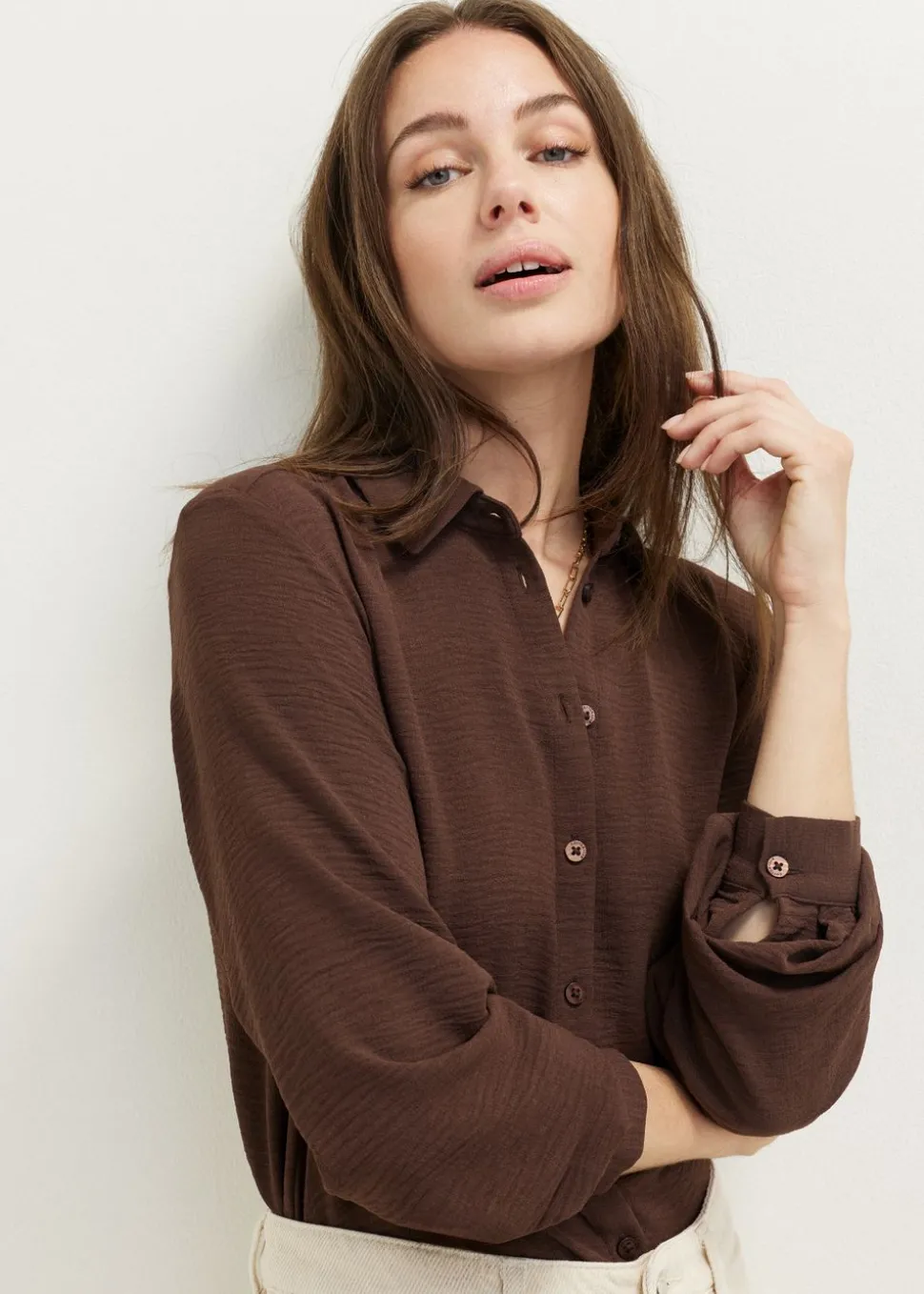Basic blouse met lange mouwen