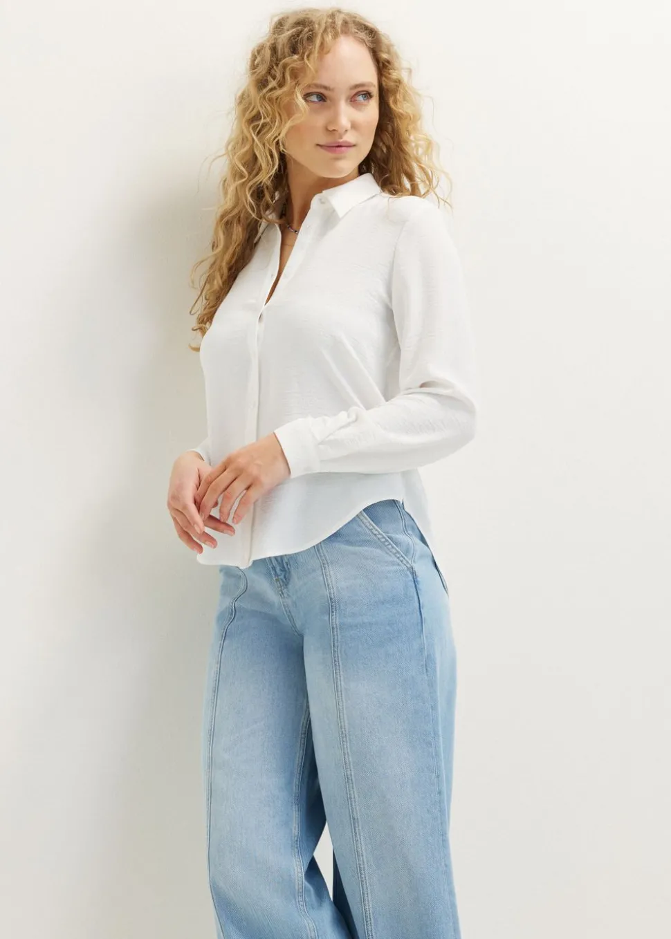 Basic blouse met lange mouwen
