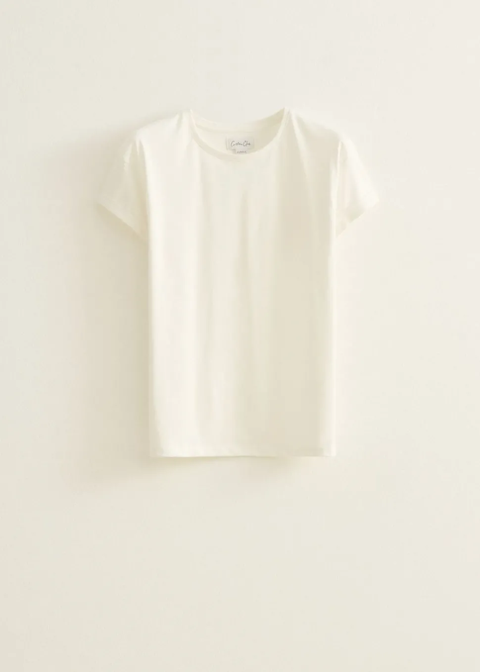 Basic T-shirt met opgerolde mouw