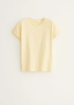 Basic T-shirt met opgerolde mouw