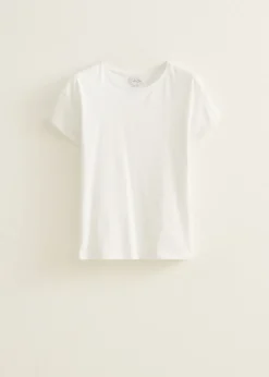 Basic T-shirt met opgerolde mouw