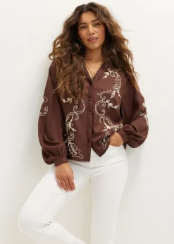 Blouse met borduursel