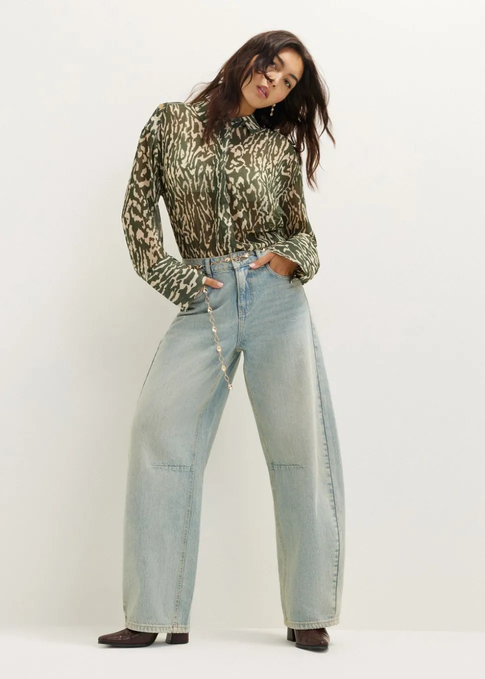 Blouse met dierenprint