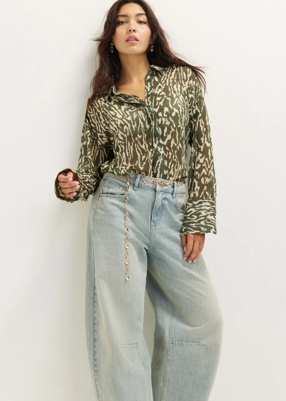 Blouse met dierenprint