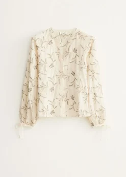Blouse met geborduurde bloemen