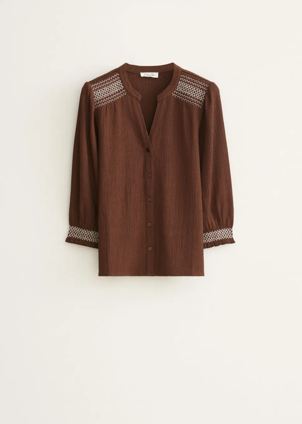 Blouse met geborduurde structuur