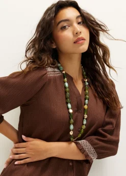Blouse met geborduurde structuur