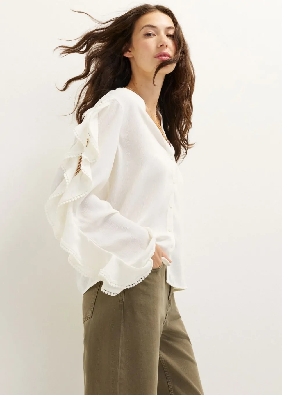 Blouse met ruffles