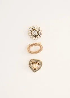 Broche set met glitter