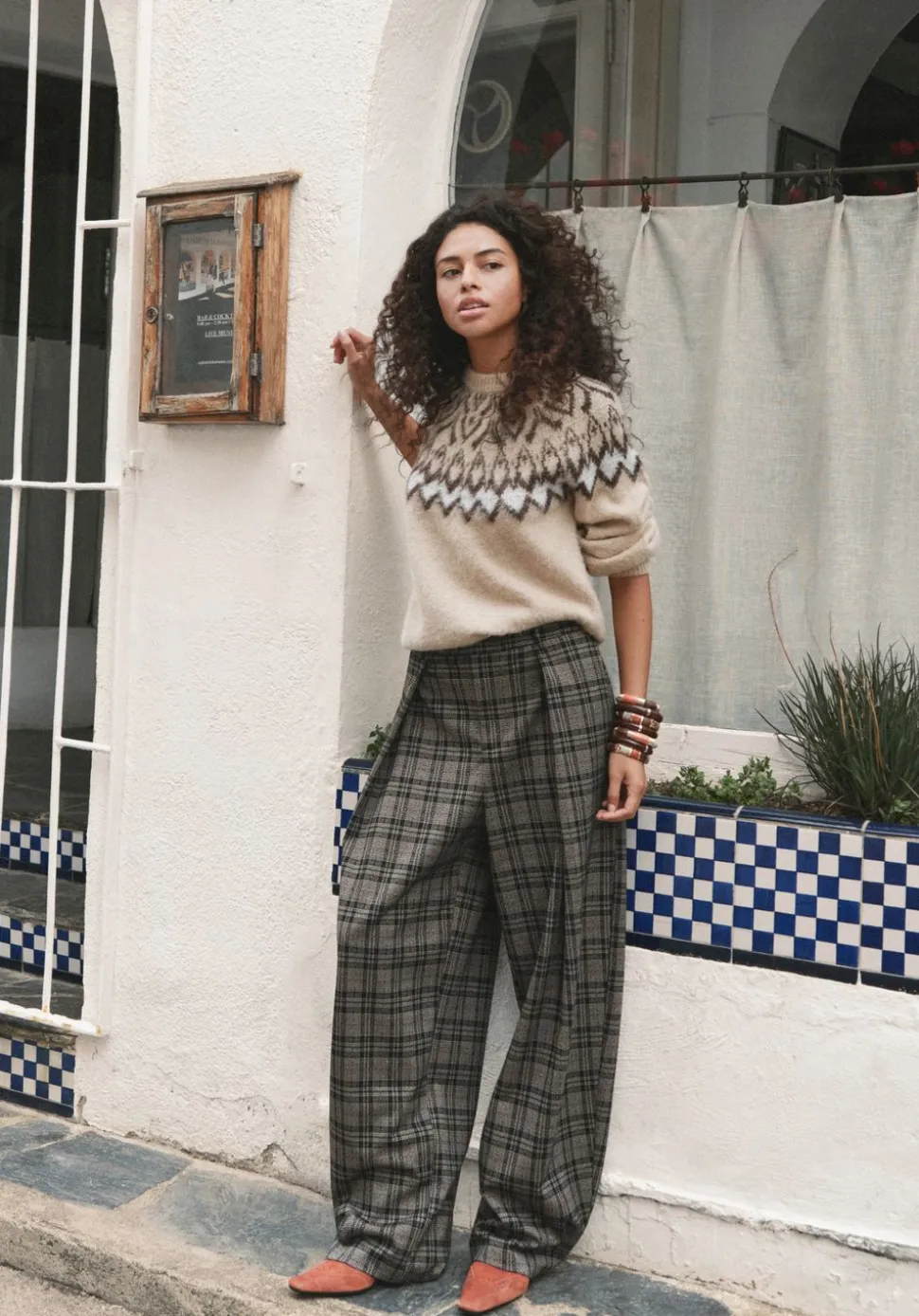Broek met ruitprint