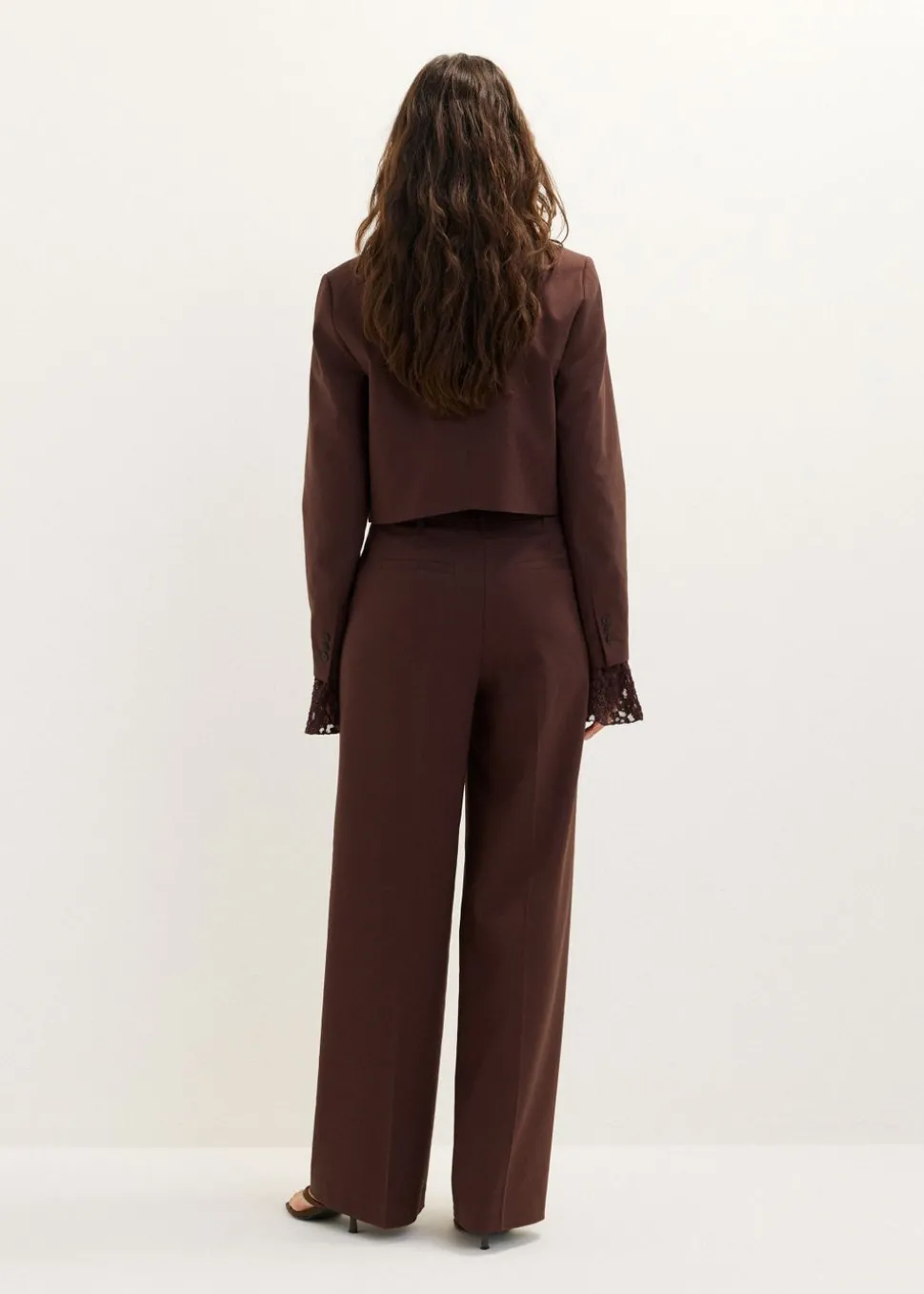 Cropped blazer met pinstripe