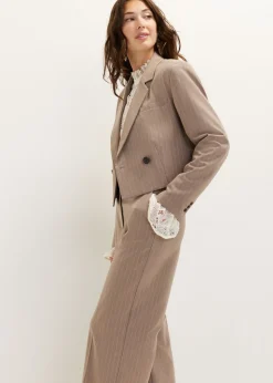 Cropped blazer met pinstripe