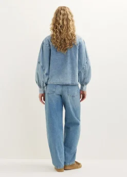 Denim blouse met strik