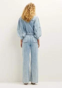Denim jumpsuit met riem