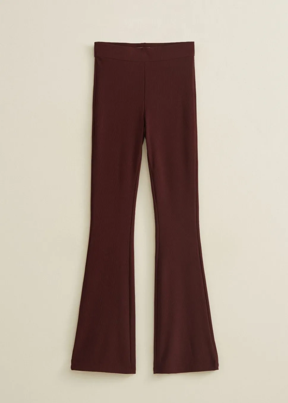 Flared broek met rib
