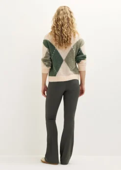 Flared broek met rib