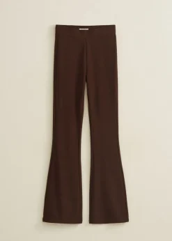 Flared broek met rib