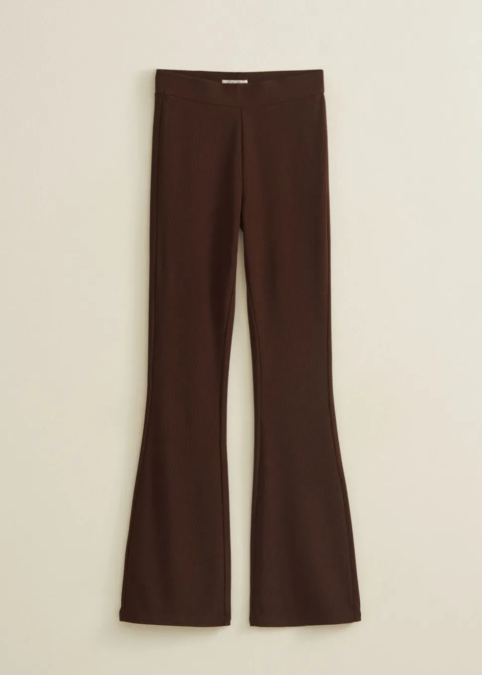 Flared broek met rib