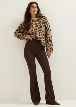 Flared broek met rib