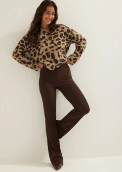 Flared broek met rib