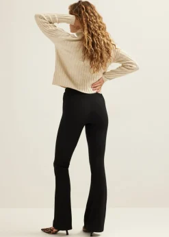 Flared broek met rib