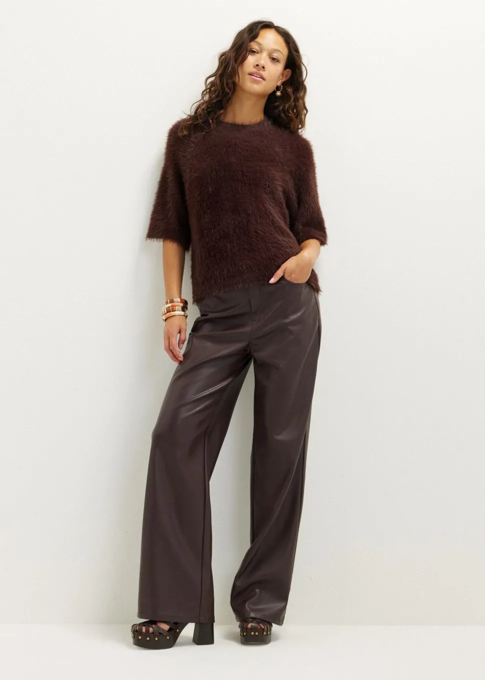 Fluffy trui met raglan mouw
