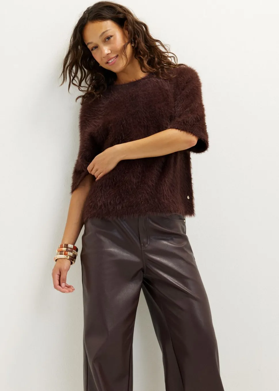 Fluffy trui met raglan mouw