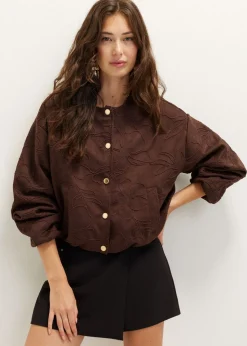 Geborduurde suedine bomber