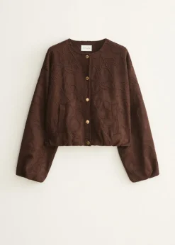 Geborduurde suedine bomber