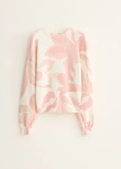 Gebreide trui met bloemenprint
