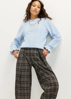 Gebreide trui met ruffles