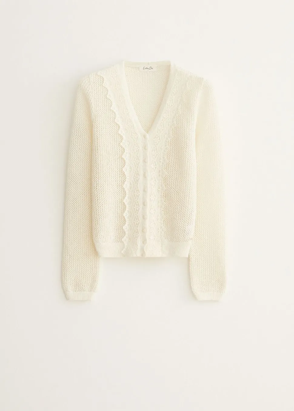 Gebreid vest met kant