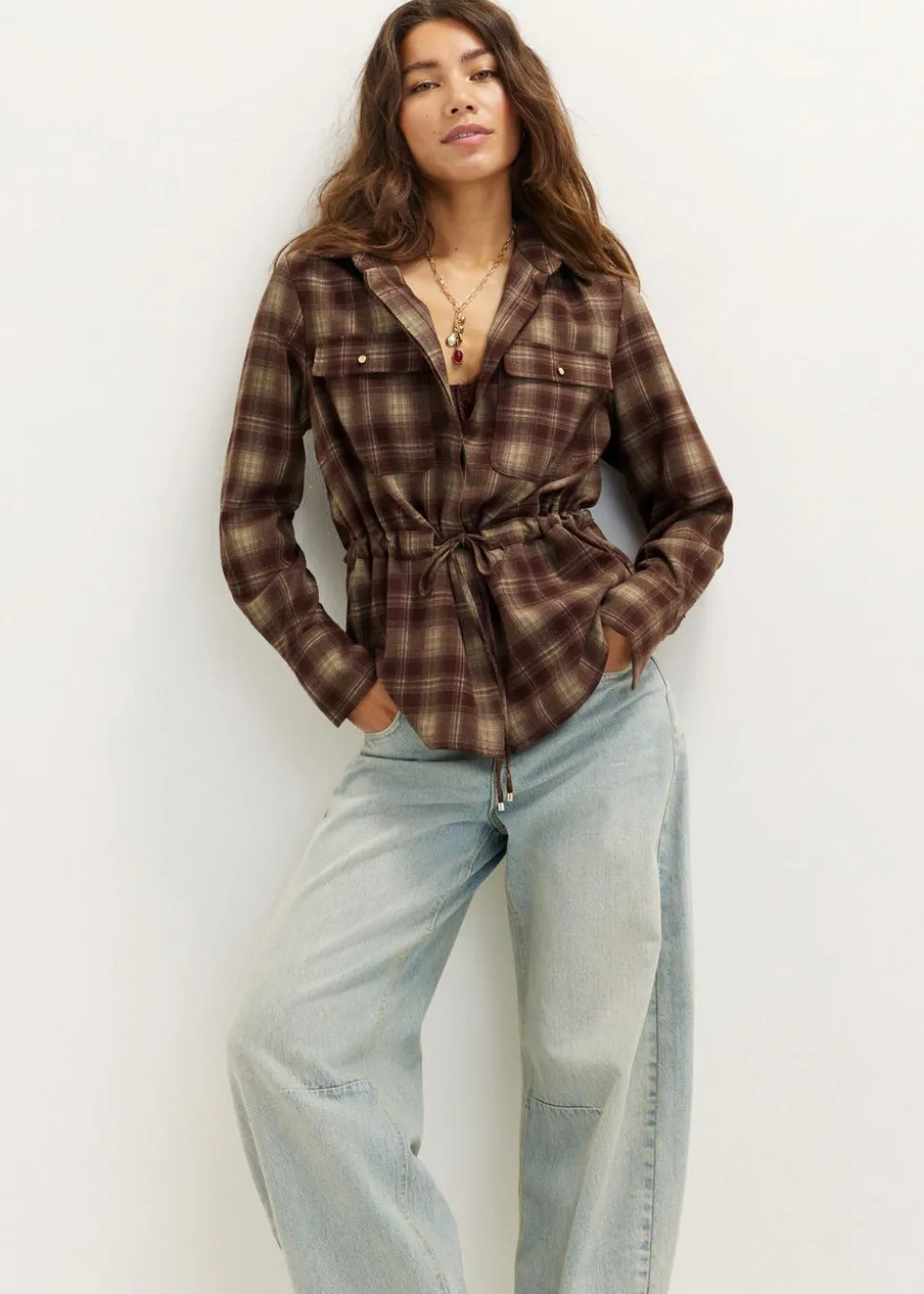 Geruite blouse