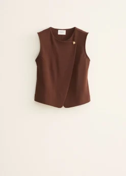 Gilet met schuine overslag