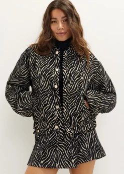Jacquard bomber blazer