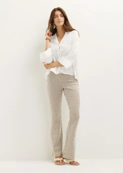 Jacquard flared broek