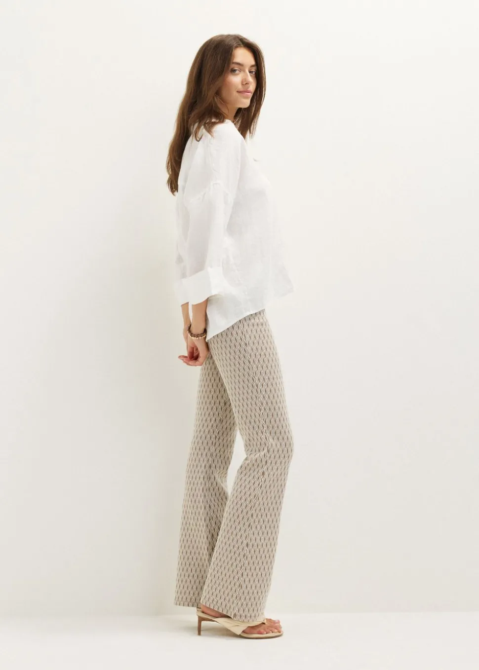 Jacquard flared broek