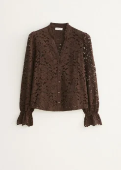 Kanten blouse met ruches