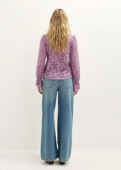 Kanten blouse met ruches