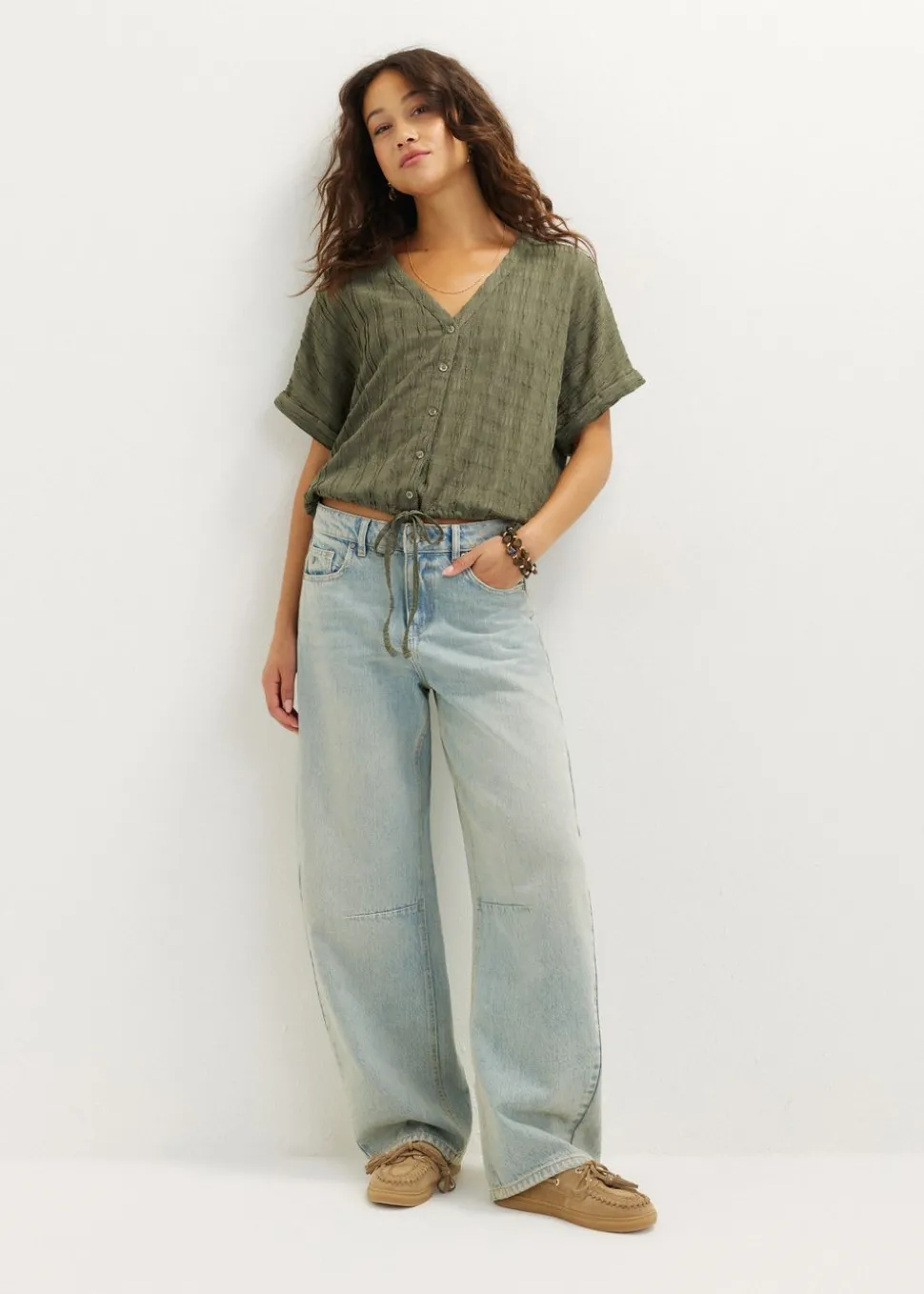Korte blouse met koord