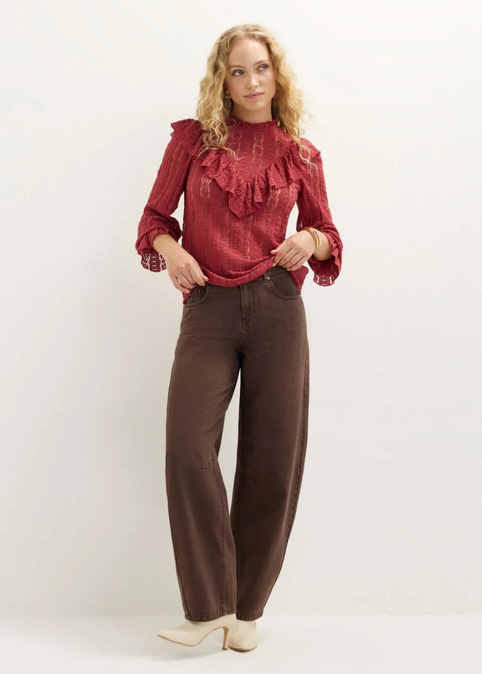 Lace Ruffle Blouse