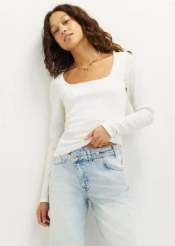 Longsleeve met vierkante hals