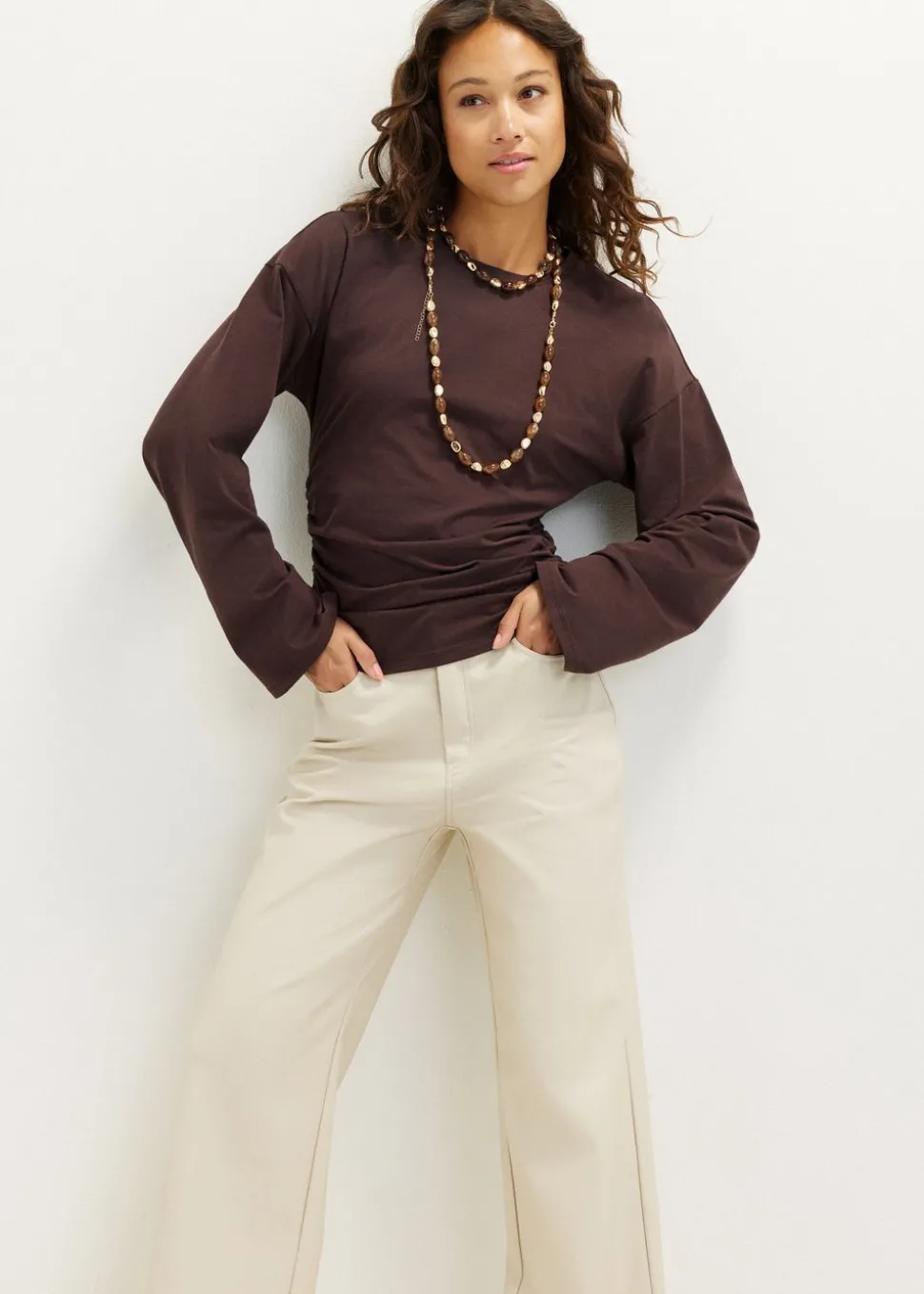 Longsleeve met zijplooi