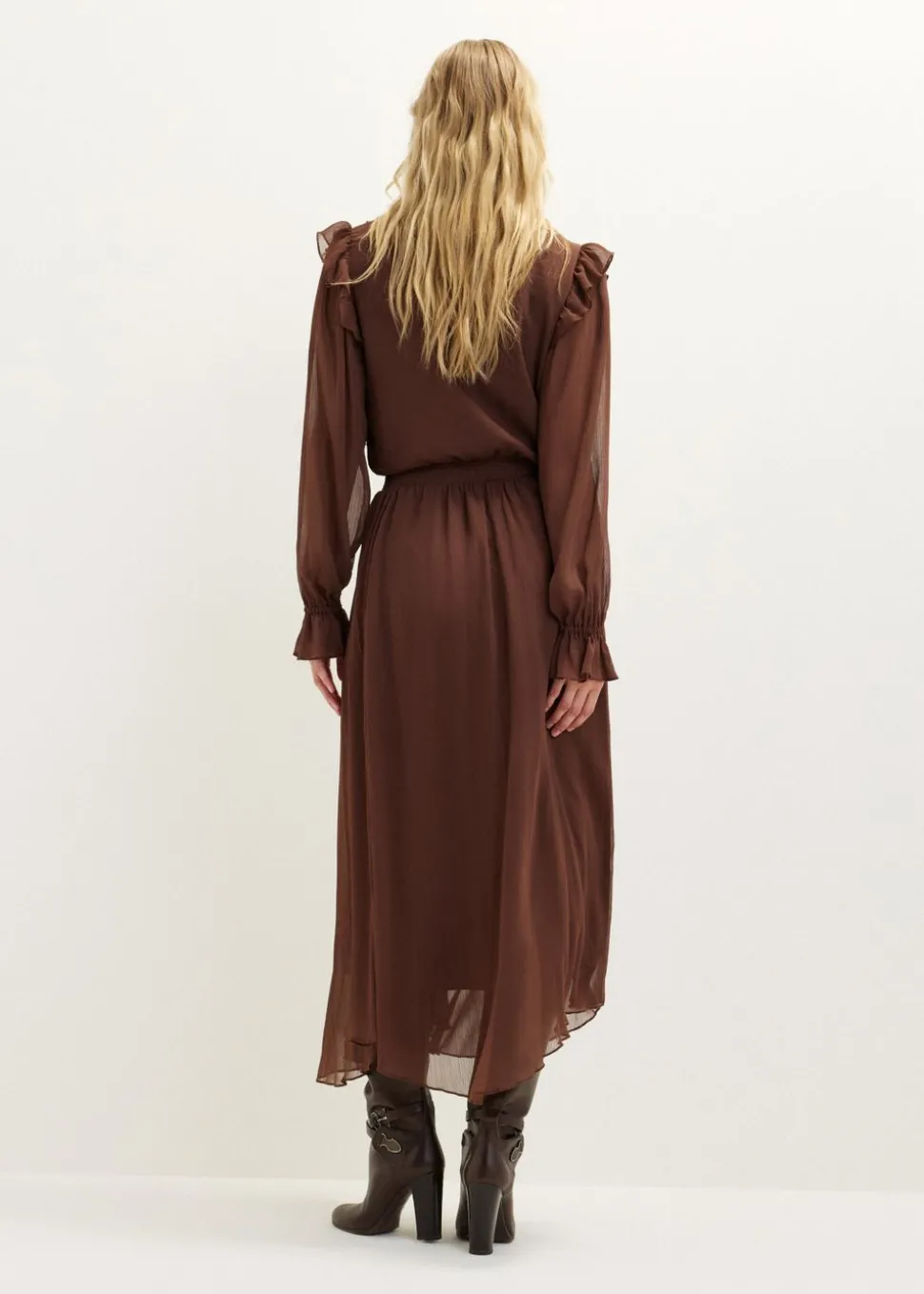 Maxi jurk met ruches