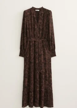 Maxi jurk met slangenprint