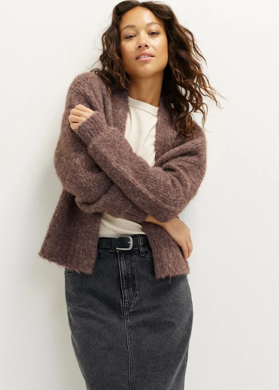 Oversized gebreid vest