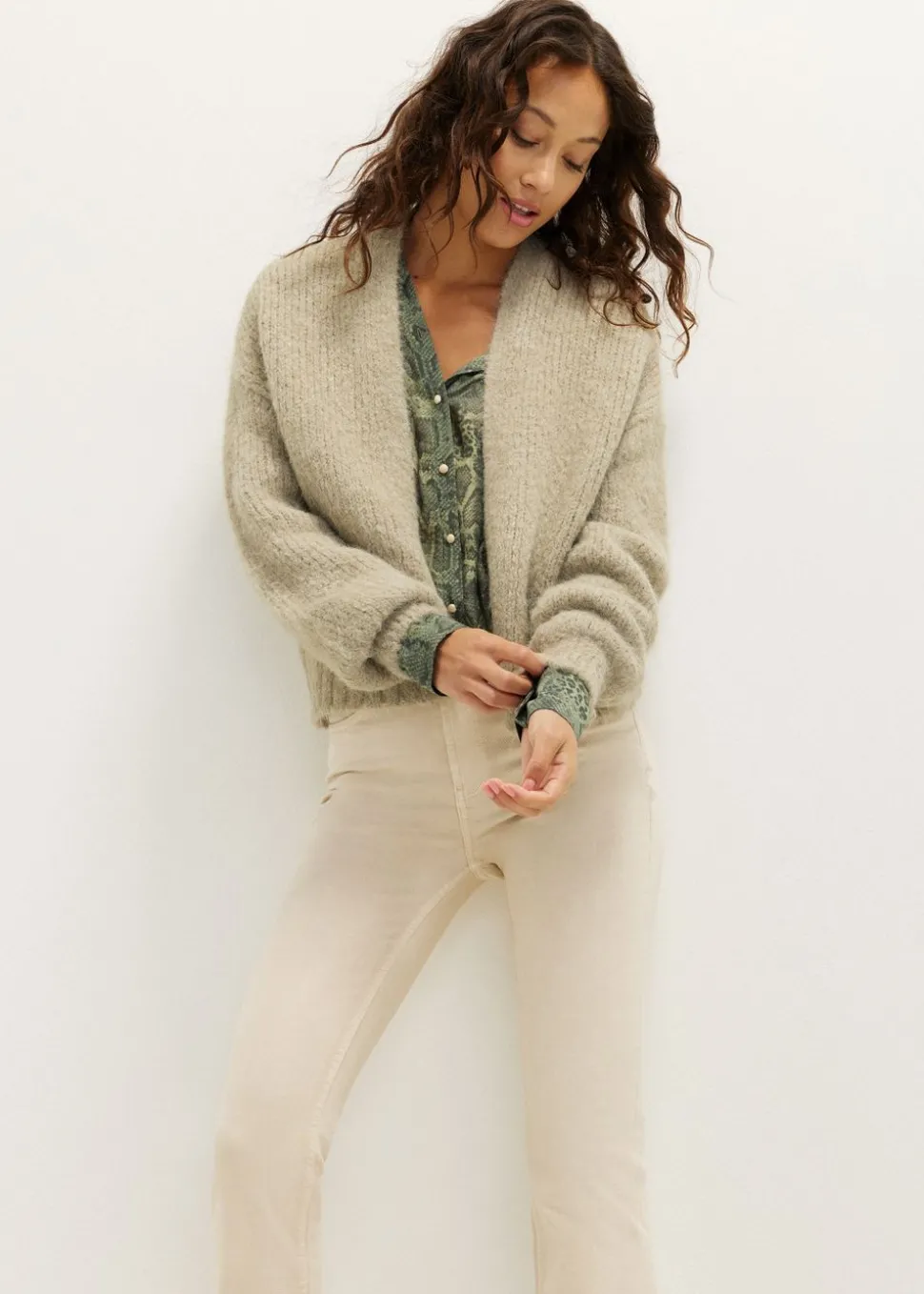 Oversized gebreid vest