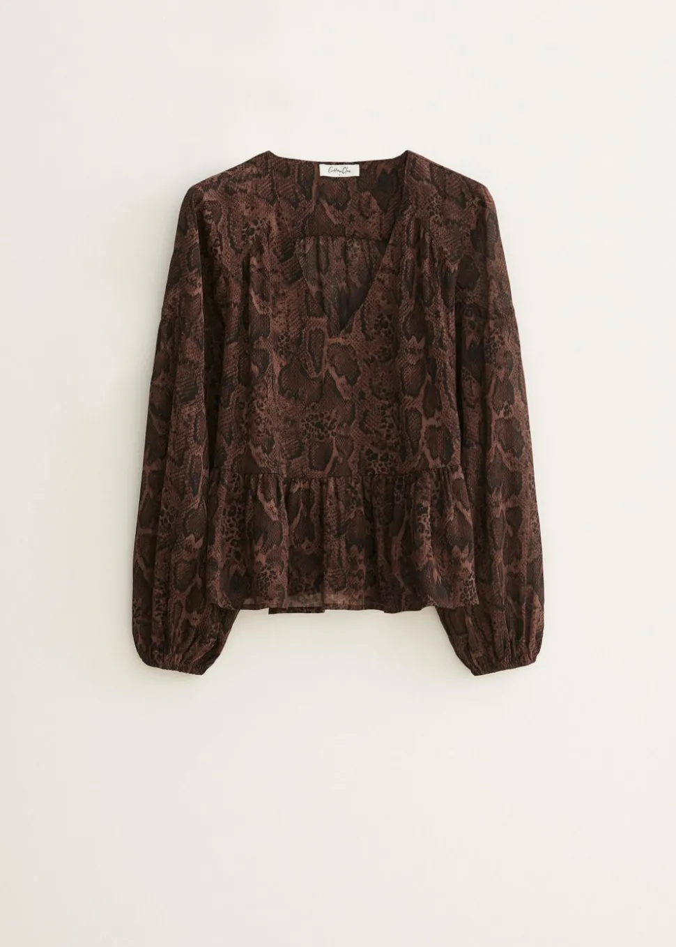Peplum top met print