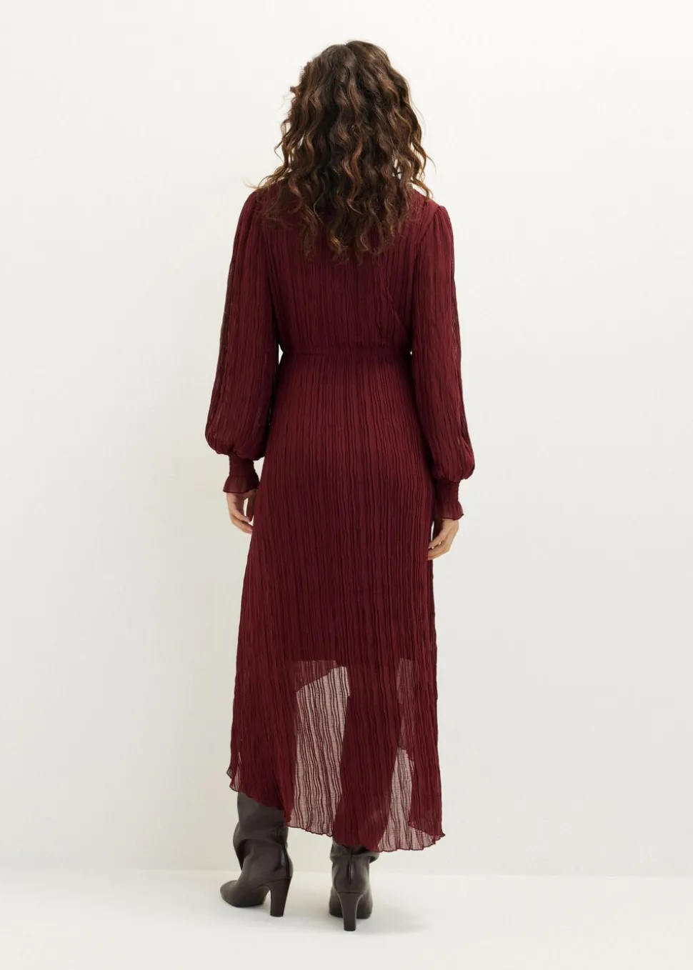 Plissé maxi jurk