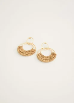 Raffia oorbellen
